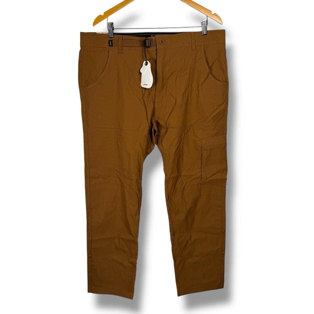 Prana Stretch Zion‎ Pant II Slim Fit Tapered Leg Mens 38 X 30 Sepia Brown NEW